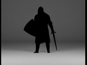 योद्धा सिल्हूट 3D प्रिंट मॉडल