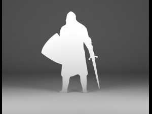 warrior silhouette Modèles 3D en vedette