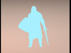 warrior silhouette Modèles 3D en vedette