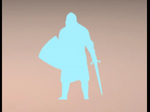 warrior silhouette 3D Print Model