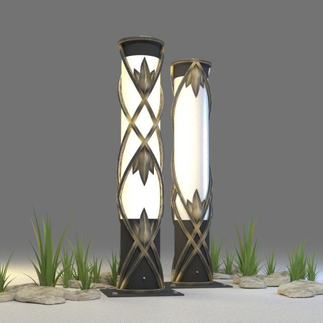 bollard with led lamps 3Dモデル .c4d .max .obj .3ds .fbx .stl .blend 