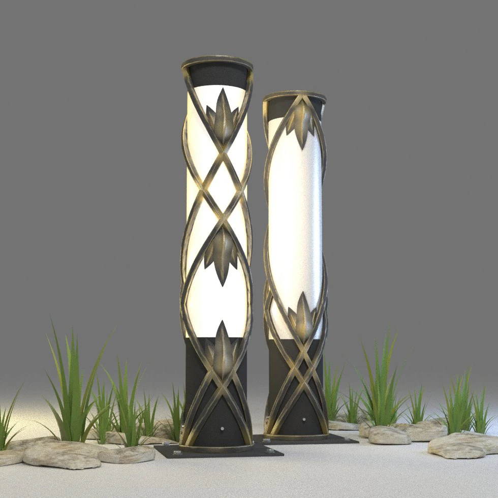 bollard with led lamps 3D Model .c4d .max .obj .3ds .fbx .stl .blend 
