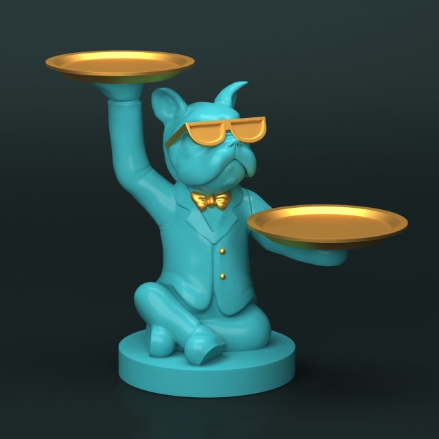 FRENCH BULLDOG TRAY WITH TRAY - KEY HOLDER - ORGANIZER - JEWELRY 3D Принт Модель .c4d .max .obj .3ds .fbx .stl .blend 