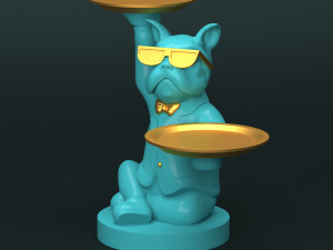 FRENCH BULLDOG TRAY WITH TRAY - KEY HOLDER - ORGANIZER - JEWELRY 3D Принт Модель