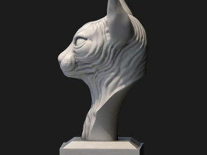 SPHYNX CAT SCULPTED 3D Print Model