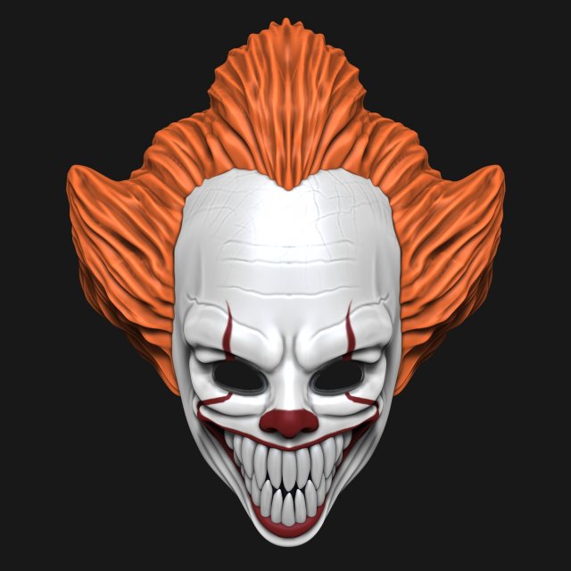 MASK PENNYWISE Modello di stampa 3D .c4d .max .obj .3ds .fbx .stl .blend 
