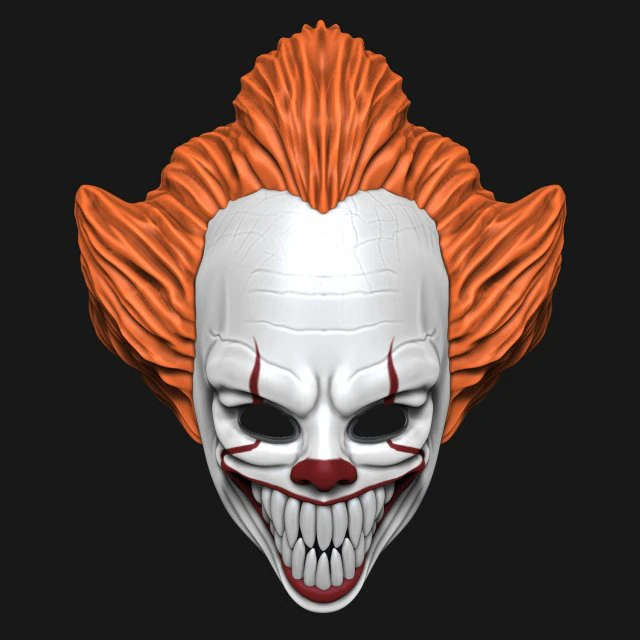 마스크 페니와이즈 3D 프린트 모델 .c4d .max .obj .3ds .fbx .stl .blend 