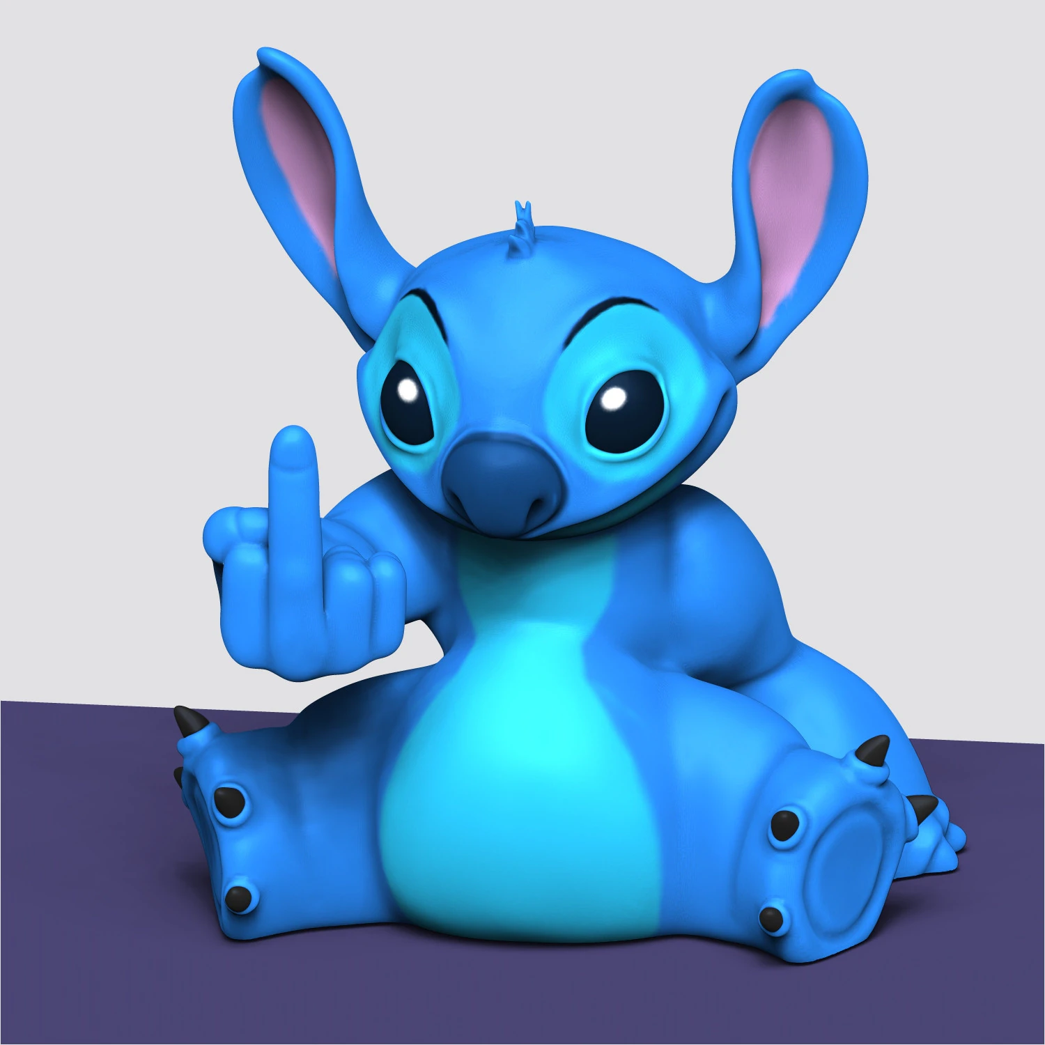 Middle Finger Stitch 3D Print Model .c4d .max .obj .3ds .fbx .stl .blend
