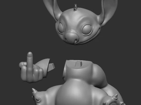 Middle Finger Stitch 3D Print Model