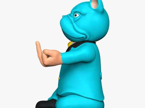 中指ブルドッグ 3Dプリントモデル