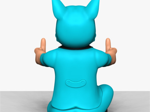 Middle Finger BullDog 3Dプリントモデル