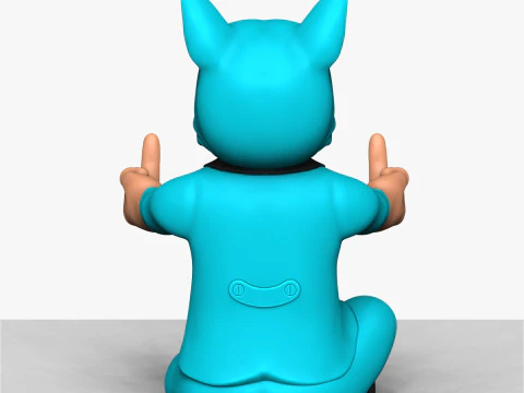 中指ブルドッグ 3Dプリントモデル