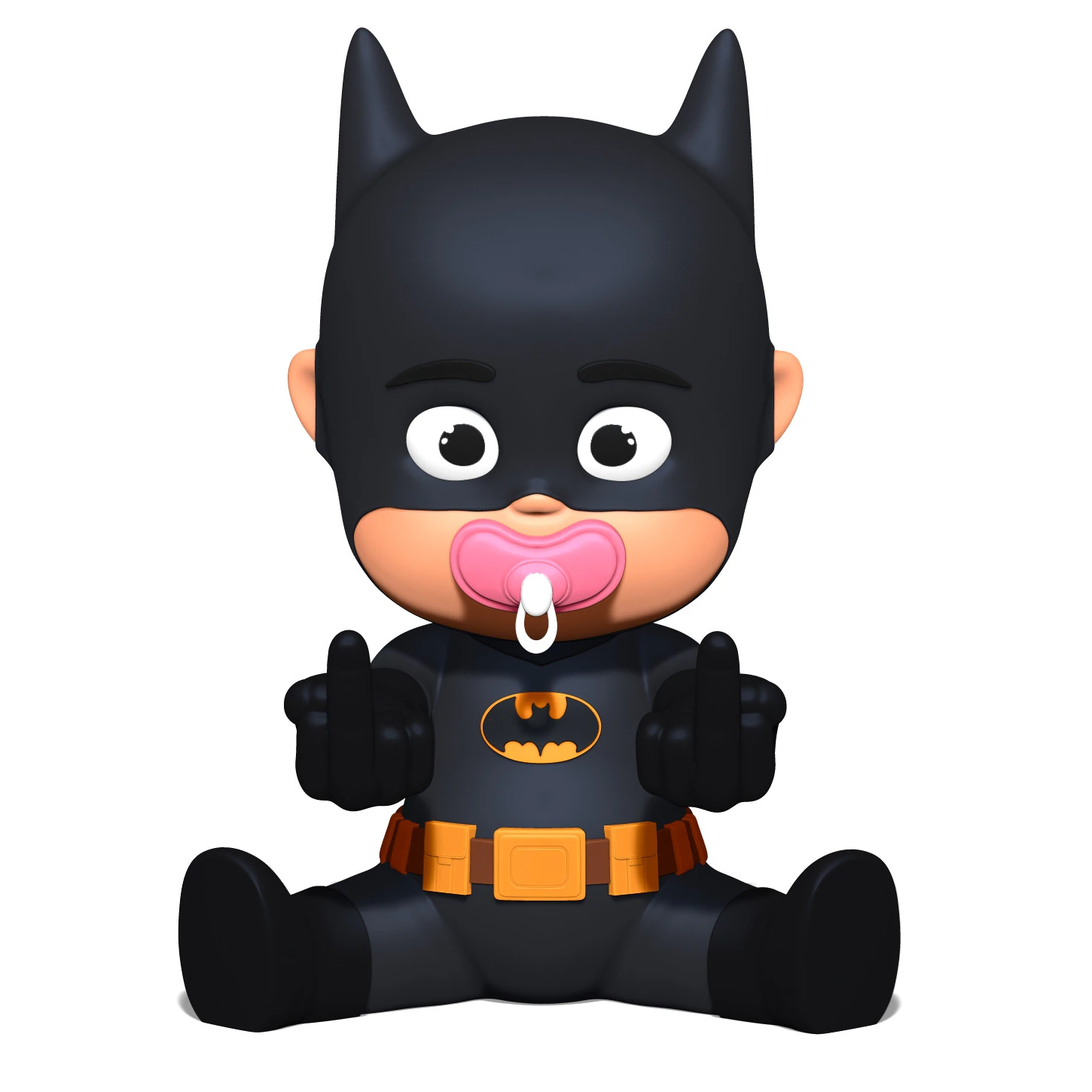 Baby Batman MiddleFinger 3D Print Model .c4d .max .obj .3ds .fbx .stl .blend 