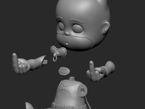 Baby Batman MiddleFinger 3D Print Model
