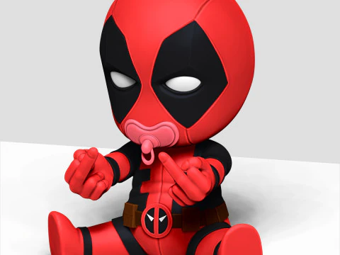 Baby Dealpoll MiddleFinger 3D Print Model