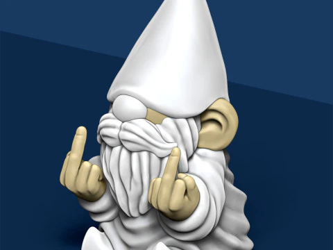 GARDEN GNOME Middle Finger 3D Print Model