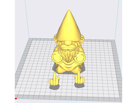 GARDEN GNOME Middle Finger 3D Print Model