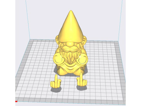 GARDEN GNOME Middle Finger 3D Print Model