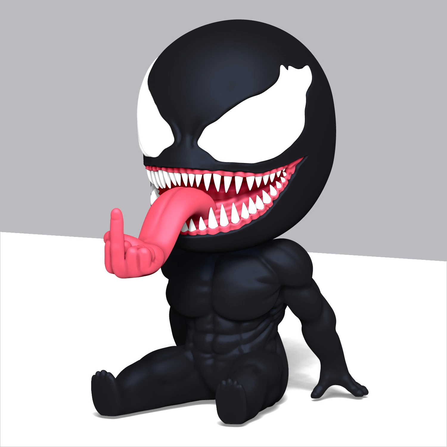 Baby Venom Middle Finger 3D Print Model .c4d .max .obj .3ds .fbx .stl .blend 