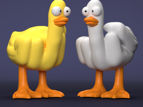 鸭中指 3D 打印模型
