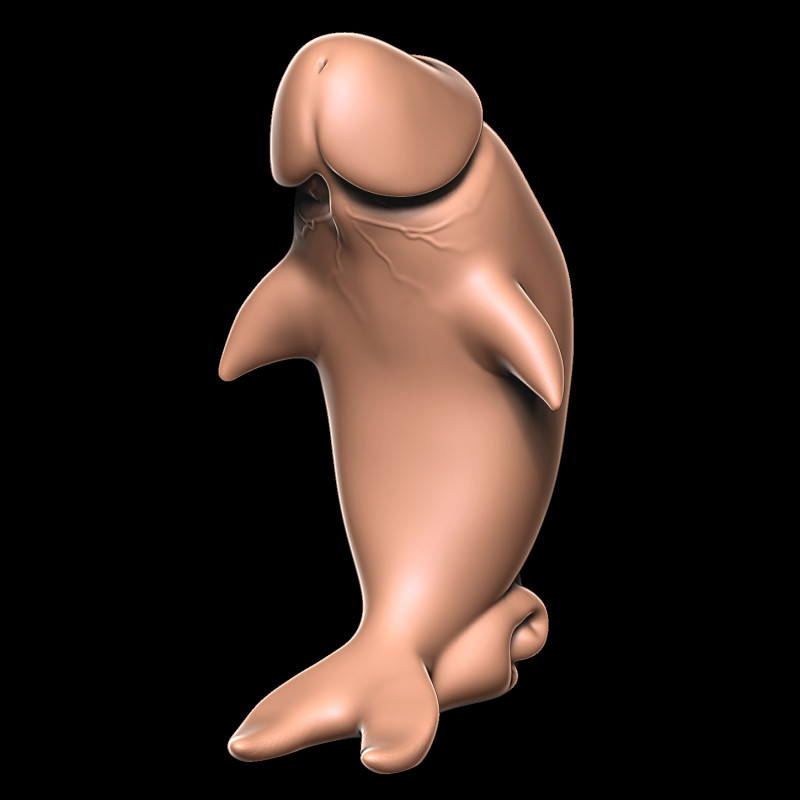 ПЕНИСдельфин 3D Принт Модель .c4d .max .obj .3ds .fbx .stl .blend 