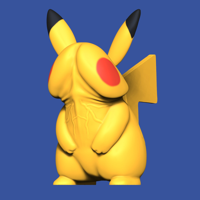 PENIS Pikachu 3D Druckmodell .c4d .max .obj .3ds .fbx .stl .blend 