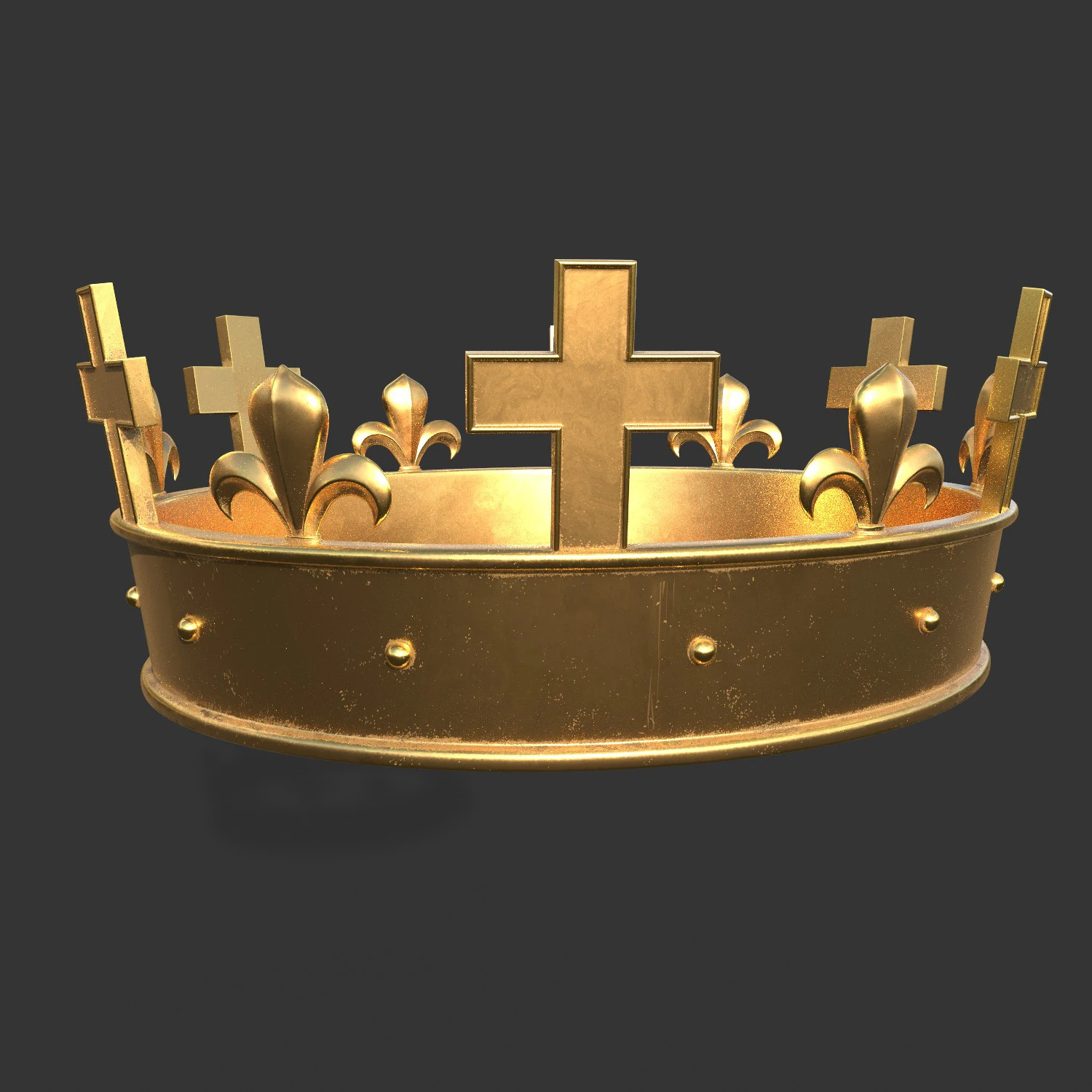 The hollow crown 3D Print Model .c4d .max .obj .3ds .fbx .stl .blend 