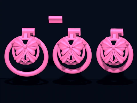 Chastity Cage bow tie 3D Print Model
