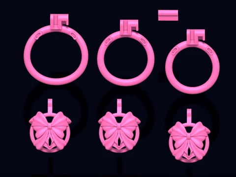 Chastity Cage bow tie 3D Print Model