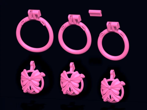 Chastity Cage bow tie 3D Print Model
