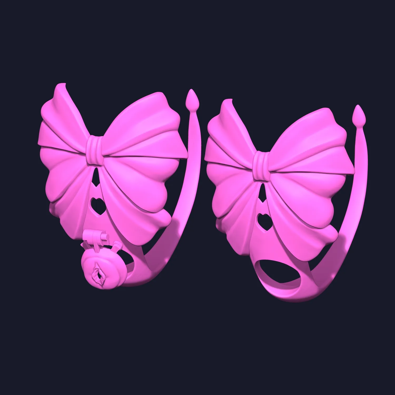 Chastity Cage bow tie 3D Print Model .c4d .max .obj .3ds .fbx .stl .blend 