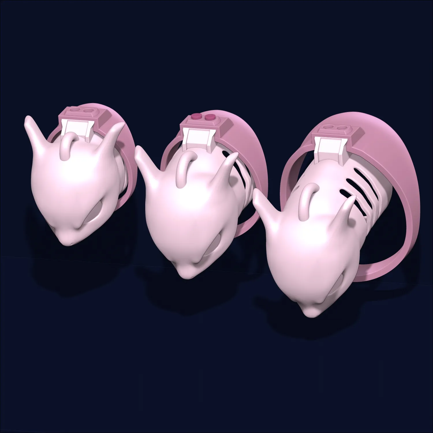 Chastity Cage Mewtwo 3D Print Model .c4d .max .obj .3ds .fbx .stl .blend 