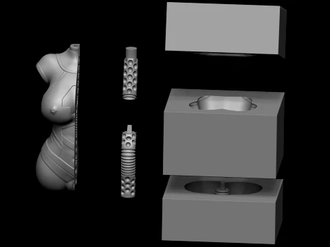 Fantasy Masturbators SUE STORM with molds 3D Print Model