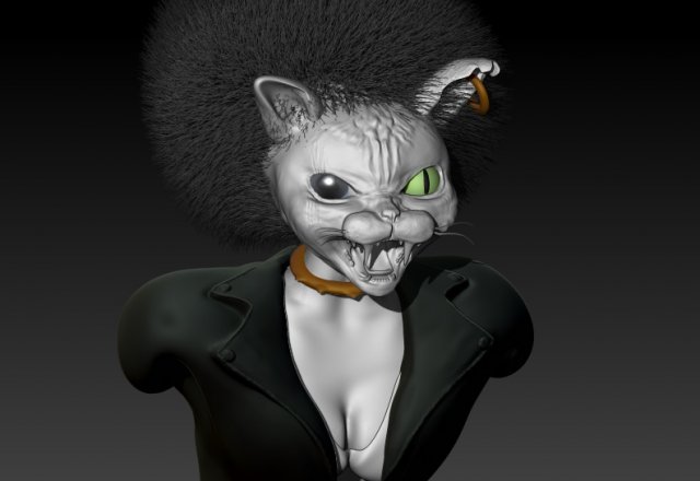 afro cat Modello 3D .c4d .max .obj .3ds .fbx .stl .blend