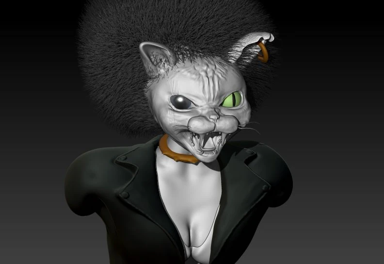afro cat 3D Model .c4d .max .obj .3ds .fbx .stl .blend 