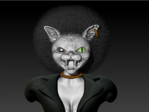 afro cat 3D Model