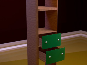 a set of furniture a wardrobe and shelving 3D-Modell