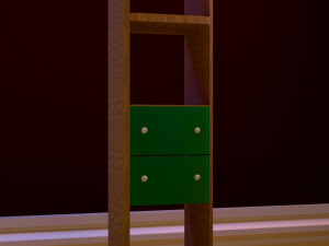 a set of furniture a wardrobe and shelving 3D-Modell