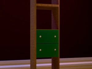 a set of furniture a wardrobe and shelving 3D Model