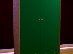 a set of furniture a wardrobe and shelving 3D-Modell