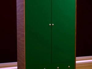 a set of furniture a wardrobe and shelving 3D Model