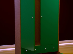 a set of furniture a wardrobe and shelving 3D-Modell
