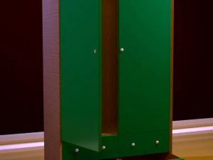 a set of furniture a wardrobe and shelving 3D Model