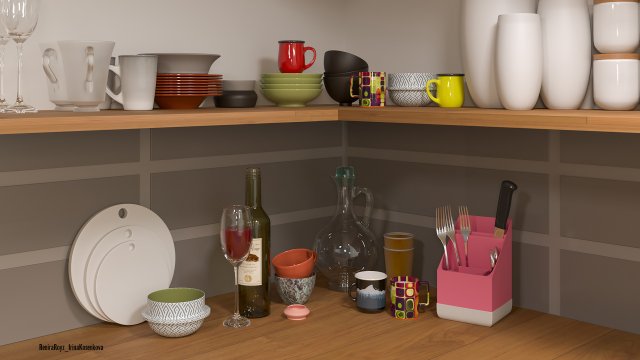 tableware 3D 模型 .c4d .max .obj .3ds .fbx .stl .blend 