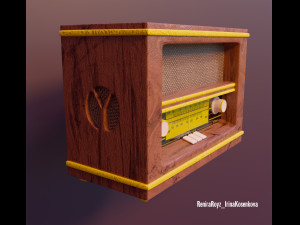 retro radio made of wood Model 3D