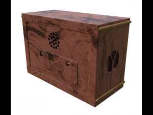 retro radio made of wood 3D Model