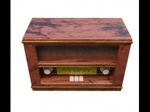 retro radio made of wood 3D Model