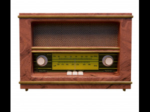 retro radio made of wood 3D Model