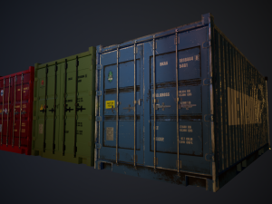 realistic shipping containers collection Model 3D