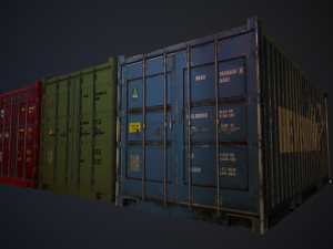 realistic shipping containers collection 3D मॉडल
